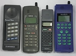 Mobile phones from 1992: Motrolal Personal, Nokia 101, Sony CMH-333, Swatch Cell phone Mobile phones from 1992: Motrolal Personal, Nokia 101, Sony CMH-333, Swatch Cell phone