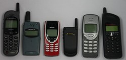 GSM phones 1999: Motorola Timeport L7089, Ericsson T28, Nokia 8210, Motorola v3688, Nokia 3210, Segem 815 GSM phones 1999: Motorola Timeport L7089, Ericsson T28, Nokia 8210, Motorola v3688, Nokia 3210, Segem 815